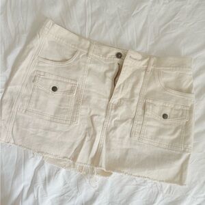 Aerie Cream Skorts with Relaxed Fit